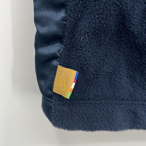 Nike Pants Womens Large Blue Fleece Track Front Zip Vintage‎ Y2K Satin Stripe - Picture 5 of 14